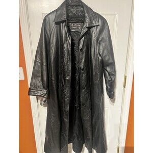 Leather Limited Vtg Black Leather Thinsulate Trench Coat Women’s Sz L